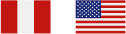 Bandera de Perú y Estados Unidos